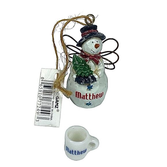 Mini Resin Snowman Angel Christmas Ornament Holiday Tree Hanging Décor - Picture 1 of 1